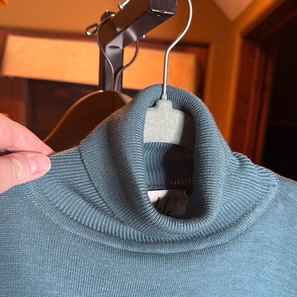 Vintage 90s Nils Ski Sweater Teal Blue Turtleneck Sweater Size Large - Picture 3 of 8